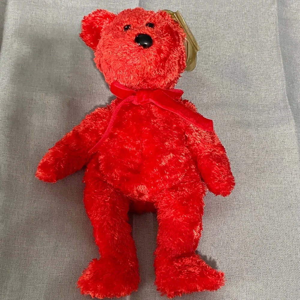 2001 Ty Beanie Baby Cizzle The Vibrant Red Bear Teddy Bear